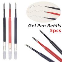 5 Pcs/Lot School Signature Writing Supplies Medium Nib Core Gel Pen Refills Press The Rotating Black Blue Ink juoda