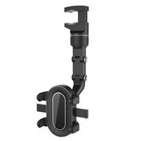 Rear View Mirror Car Phone Holder,360° Rotatable and Retractable mobile support, Fit All iPhone Android Mobile Phone & Most Car pilka spalva