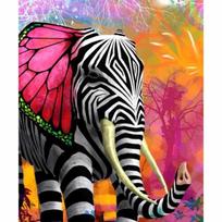 5d Diy Full Round Diamond Painting Cross Stitch  colorful Butterfly Elephant  Embroidery Rhinestone 20X30CM