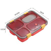 „Bento Box“ nešiojamieji lauko maisto laikymo konteineriai, nepralaidūs pietų dėžutė vaikams su sriubos puodelio pusryčių dėžutėmis raudona