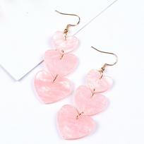 Geometric Size Tandem Love Cute Shell Earrings Long Simple Pink Love Earrings