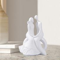 Poros statulėlė Abstrakcija Darbalaukio ornamentas Meilužiai Skulptūra Svetainei Jubiliejui stand balta