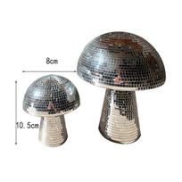 Disko rutulio formos grybas Veidrodinė dekoracija Lauko gydomoji Encanto dekoracija 4 inches sidabras