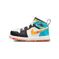Air Jordan 1 Mid SE TD Drip Baby Sneakers Black Team-Orange Kumquat DJ6564-038 25