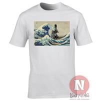 Gran Ola Godzilla Camiseta Hokusai Estética Monstruo Japonés Arte Clásico M