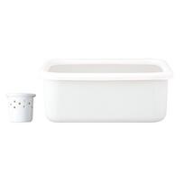 Fuji Enamel Pickle Rice Bran Pickle Container, 2.8L, Container, NK-201 balta