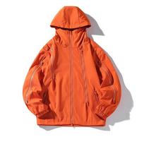 Hong Kong Style White Background Large Size Waterproof Jacket M oranžinė