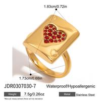 Minimalist style 18K niche high-end zircon playing card hearts rich ring jewelry