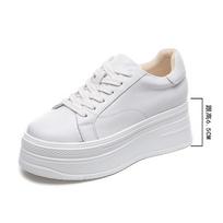 Round head thick sole white shoes women's new spring and autumn women's shoes inner height increase muffin casual white board shoes tide 34 balta