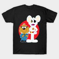 Men Black Print T-shirt Danger Mouse No-Cut Transfer Paper Print Cotton Tshirt 3XL juoda