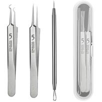 Blackhead Tweezers, Milia Remover, Pimple Popper Tool,Ingrown Hair Tweezers, Blackhead Extractor