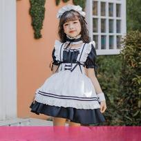 Girls Black Maid Dress Children's Clothing Lolita Maid Cute Lolita Dress Children Princess 110 juoda