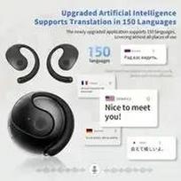 144-Language AI Real-Time Translator Headphones Bluetooth 5.3 Wireless IPX7 Waterproof Two-Way Translation for Global Business juoda
