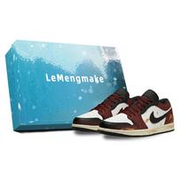 Jordan Air Jordan 1 Lemon Joy Low top Vintage Basketball Shoes Unisex Black Red 553558-040(Team778-S-BOX) 42.5