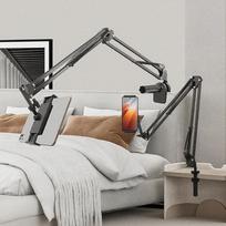 Tablet Stand Smartphone Bedside Mountable Bed Use Lying Down Desktop Arm 360 Rotation Z Type Horizontal/Vertical/Supine 4 Joints Free Angle Adjustment
