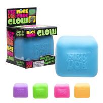 NeeDoh Nice Cube Šviečiantis tamsoje 3 vnt. pakuotė - Šviečiantis žaislas vaikams, Nee Doh minkšti streso kamuoliukai, Sensoriniai žaislai, Žaislai nerimui malšinti, S