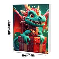 Dragon Christmas Advent Calendar 24 Days Of Vacation Advent Calendar Pendant 2D Advent Calendars Dinosaur Pendant Christmas gift 26x18x2.5cm