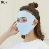 Ice Silk UV Protection Mask Fashion Full Face Breathable Sun Protection Mask Thin Sunscreen Face Cover Outdoor Cycling mėlyna