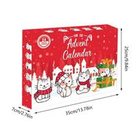 Cat Calendar Advent 2025 Christmas Toys Kitten Countdown Calendar For Kitten 24 Days House Training Couch Pet Lovers (Red,L) raudona