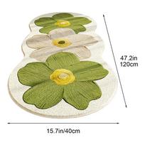 Floral Washable Rug 120x40cm Non-Slip Bedroom Floor Mat Bedroom Rug For Home Kitchen Dining Room Bedside Nursery Entryway Dorm žalia