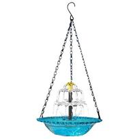 3 Layer Solar Waterfall Bird Bath Fountain Easy-Clean Cascade Hanging Bird Bath Fountain with Solar Powered Pump mėlyna