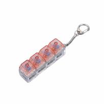 Funny Crystal Keycap Pendant Luminous Light Fidget Keyboard with LED 4 Keys Design Transparent Shaft Decompression Keyboard oranžinė