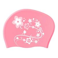 Thicken Design Floral Diving Hat Elastic Snorkeling Cap  Prevent Chlorine Irritation rožinė