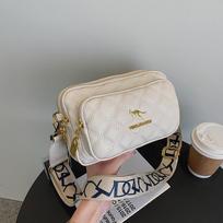 Argyle Pattern Simple Shoulder Bag, Multiple Pockets Crossbody Bags, Zipper Closure Women Leather Bag, Designer Bag, Purses balta