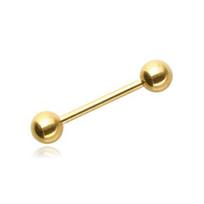Titanium Barbell - Internal Thread - Gold - Tsz-007 1.6/18/5