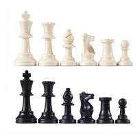 32PCS Delicate Word Chess Set Standard Chess Game King Black White Chess  Chess Board Game 1 Set-32PCS