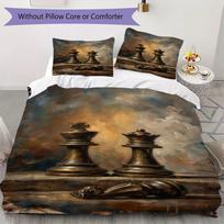 Chess piece Pattern Bedding uilt Set uilt Cover Pillowcase Home Decoration Birthday Gift (1 * duvet cover + 14 * pillowcase  without core) 135x200cm