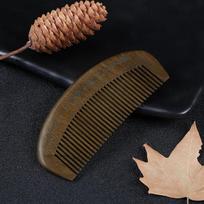Comb, golden silk green sandalwood comb, massage comb, hair straightening comb 13cm