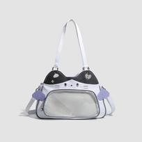 Kawaii Cat Ita Bag Japanese Y2K Girls Cute Shoulder Bags Clear Window Pin Bag Versatile Commuting Female Tote Crossbody Purse
