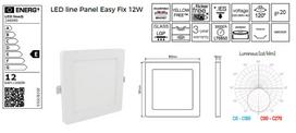 Panel Led Natynkowy Kwadratowy 12W Biała Ciepła 2700K Plafon Lampa Slim