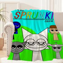 Sprunki Incredibox Game Blanket Plush Nap Sofa rug for Living Room Warm Office Bedroom Birthday Home Travel Kid Gifts 75x90cm