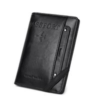 Card Holder PU Passport Bag Passport Cover Purse Passport Clip RFID Anti-theft Multifunctional Certificate Storage Bag juoda