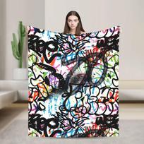 Animacinis mielas doodle flanelinis pledas Ruduo Minkštas metamas pledas vaikui Sofai Lovai Naujoviškas lovatiesė Sofos lovos užvalkalas 80x120cm