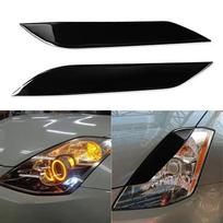 2pcs Auto Front Headlight Eyebrow Eyelids Trim Sticker For Nissan 350Z Z33 2006-09 ABS Auto Headlight Lamp Eyebrow Molding Trim China Mainland