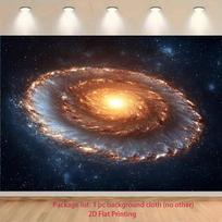 2D Golden Spiral Galaxy Backdrop Outer Space Photo Studio Background 47.2x31.5inch/120*80cm