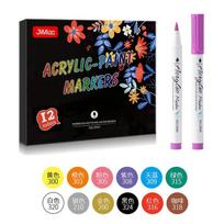 12/24/36 Colors Acrylic Paint Marker Pen Set for DIY Art Creation Rock,Ceramic,Glass Painting Soft Brush Tip Marker Art Supplies
