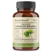 Organic Ginkgo Biloba Extract Dietary Supplement, 120 Vegetable Capsules Per Bottle 120 Capsules