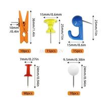 200pcs Color nail set, push pin clip, large I-shaped nail, round ball nail, soft wood board, fixed big head nail China Mainland