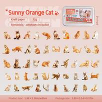100 pcs Pet cat Iron box sticker fragments hand ledger label text base decorative DIY Scrapbook stickers Junk Journal Supplies