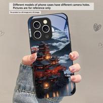 Moonlight Fairy Trail For iPhone 17 Air 16 E 15 Plus 14 Pro Max 13 12 mini 11 5 6 7 8 Plus XR XSMax SE Black Glass Phone Case iPhone 16