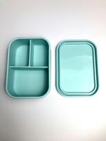 Durable 3 Compartments Silicone Lunch Box Rectangular Microwavable Lunch Container Heat Resistant Picnic box Office 700ml