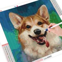 5d Diy Diamond Painting Mosaic Dog Cross Stitch Full Square Drill Pictures Rhinestone Embroidery 30x30CM