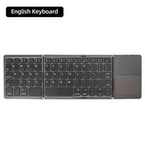 Mini belaidė „Bluetooth“ klaviatūra su jutikliniu kilimėliu „Office“ nešiojama magnetinė triguba sulankstoma klaviatūra, skirta „Windows Android IOS iPad“ telefonui