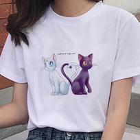 Animacinis Anime Jūreivis Grafinis Mėnulio Spaudinys 100% Medvilnės Marškinėliai Madingi Gotikinės Merginos Drabužiai Trumpomis Rankovėmis Per dideli Unisex Moteriški Marškinėliai Unisex L
