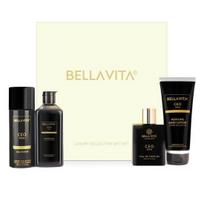 Bella Vita Luxury Ceo Men Gift Set With Charcoal Wood Body Wash 250 Ml ,Perfume100 Ml, No Gas Deo Body Parfum 150 Ml And Perfume Body Lotion 200 Ml