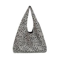 Lazy Wind Large Capacity Leopard Print Tote Bag Women'S Autumn And Winter Commuting Versatile Portable Casual Hand Carry Shoulder Bag 51*2*43 balta